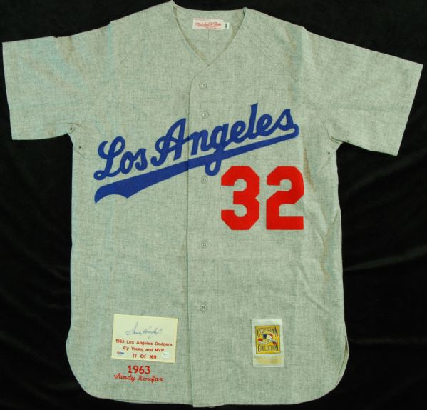 Sandy Koufax Signed 1963 Dodgers Flannel Throwback Jersey (PSA/DNA)