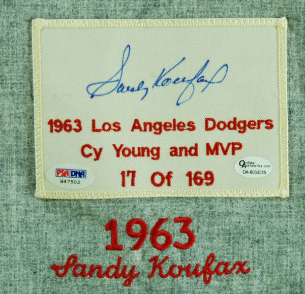 Sandy Koufax Signed 1963 Dodgers Flannel Throwback Jersey (PSA/DNA)