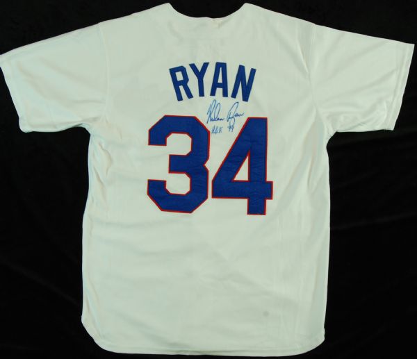 Nolan Ryan Signed 1993 Rangers Throwback Jersey (PSA/DNA)