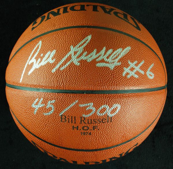 Bill Russell Signed Spalding Official HOF 74 Basketball (45/300) with Signed COA