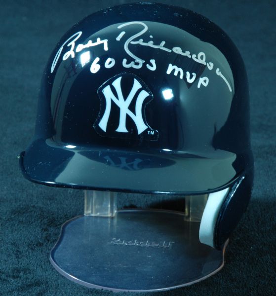 Bobby Richardson Signed Yankees Mini-Helmet 60 WS MVP