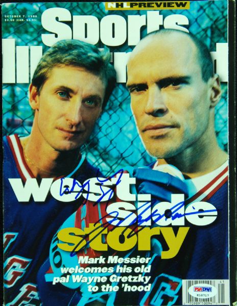 Wayne Gretzky & Mark Messier Signed Sports Illustrated (PSA/DNA)