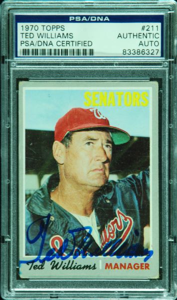 Ted Williams Signed 1970 Topps (PSA/DNA)