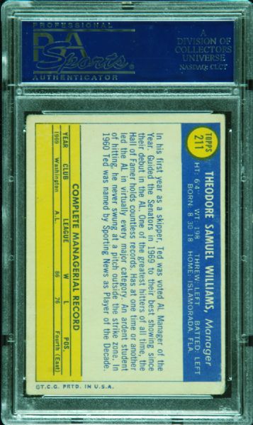 Ted Williams Signed 1970 Topps (PSA/DNA)