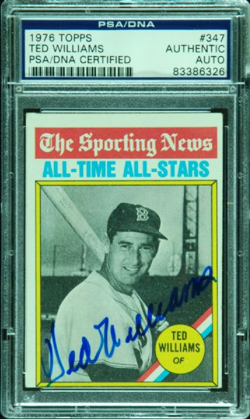 Ted Williams Signed 1976 Topps (PSA/DNA)