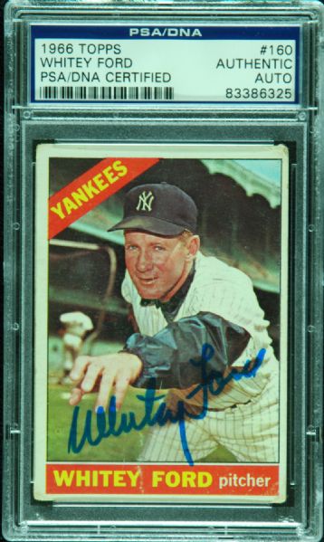 Whitey Ford Signed 1966 Topps (PSA/DNA)