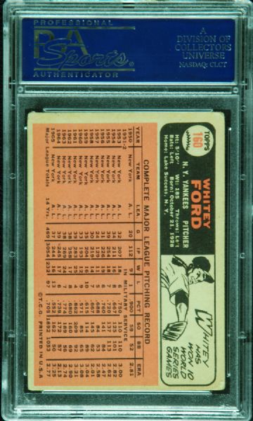 Whitey Ford Signed 1966 Topps (PSA/DNA)