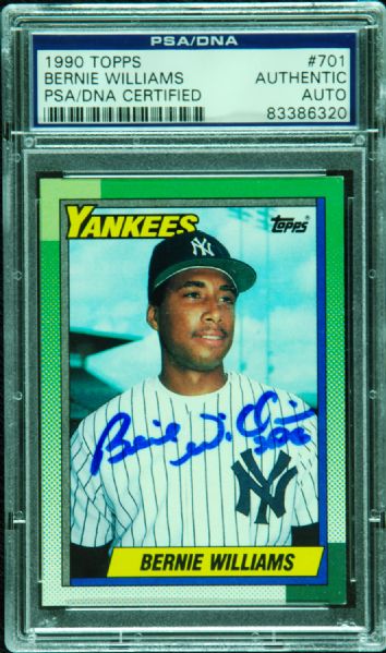 Bernie Williams Signed 1990 Topps (PSA/DNA)