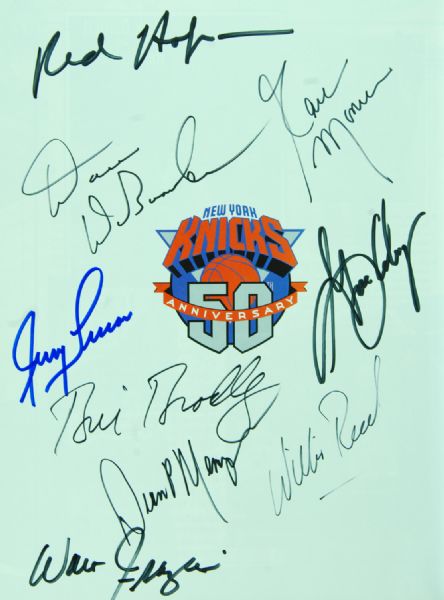 The New York Knicks Greats Signed Book (21 Signatures) with HOFers & Spike Lee