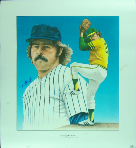 Jim Catfish Hunter Signed Poster