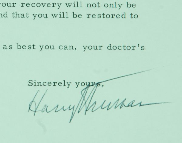 Harry Truman Signed Typed Letter (1969)