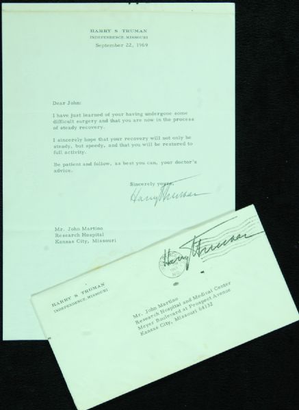 Harry Truman Signed Typed Letter (1969)