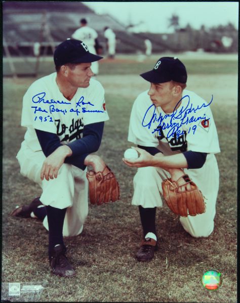 Preacher Roe & Johnny Podres Signed 11x14 Photo