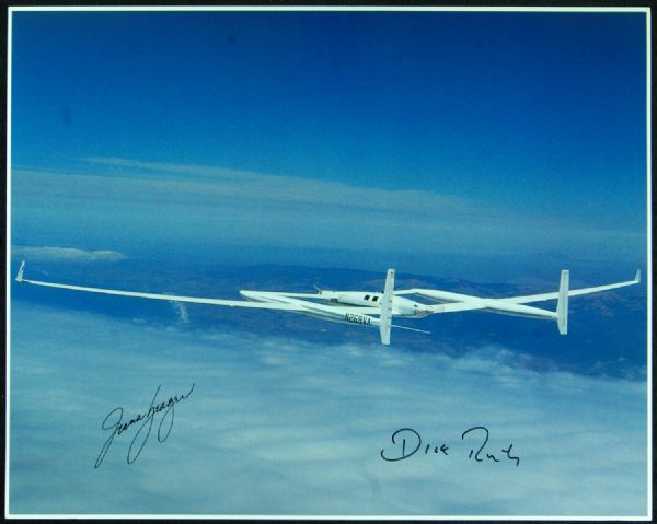 Jeana Yeager & Dick Rutan Signed Voyager 16x20 Photo