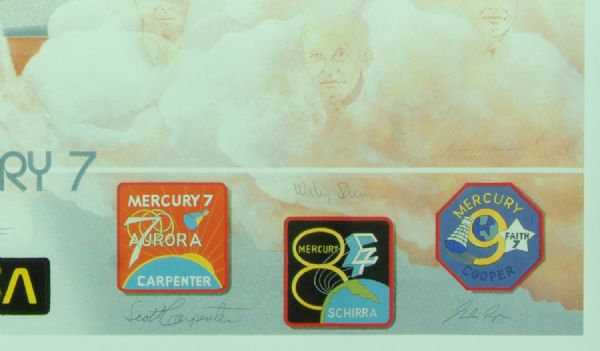 Mercury 7 Multi-Signed 25x35 Lithograph (7 Signatures) 1238/1500