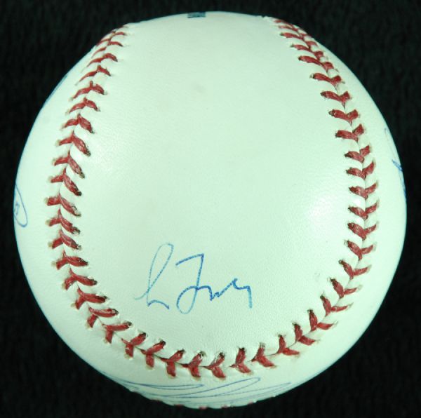 Cubs Great Pitchers Signed Baseball (5) with Wood, Prior, Maddux, Clement & Zambrano