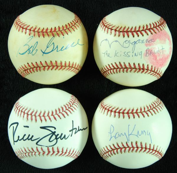 Bob Griese, Larry King, Morganna & Rick Santorum Signed Baseballs (4)