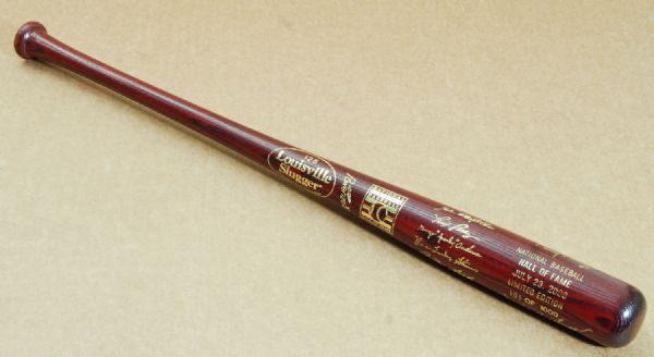 Sparky Anderson & Tony Perez Signed 2000 Hall of Fame Brown Bat