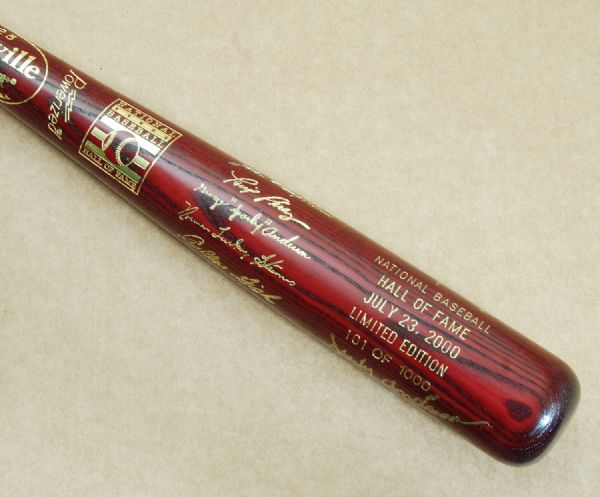 Sparky Anderson & Tony Perez Signed 2000 Hall of Fame Brown Bat