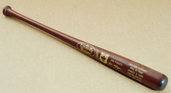 Joe Morgan & Jim Palmer Signed 1990 Hall of Fame Brown Bat