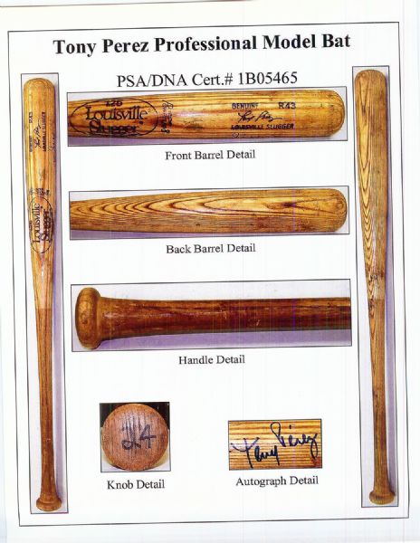 Tony Perez 1983 Game-Used Signed Louisville Slugger Bat (PSA/DNA)