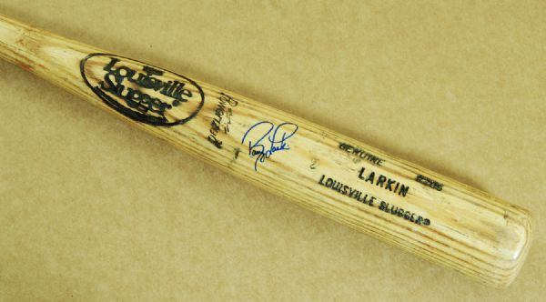 Barry Larkin 1986-89 Game-Used Signed Louisville Slugger Bat