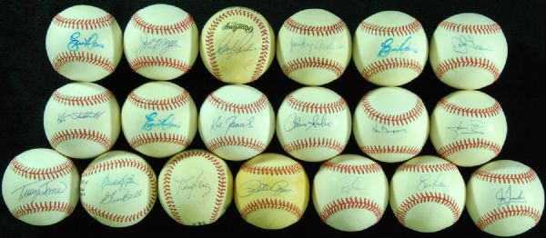 Cincinnati Reds Single-Signed Baseballs (18) with Morgan, Anderson, Perez