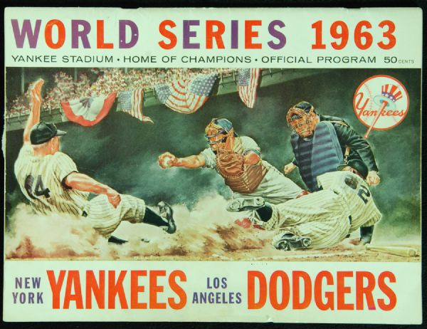 1963 World Series Program (Yankees vs. Dodgers) Game 1 - Koufax Record 15 K's