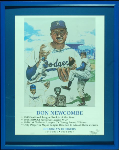 Don Newcombe Signed Framed Lithograph (84/100)