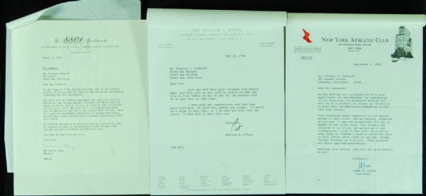 Vince Lombardi Correspondence Letter Collection