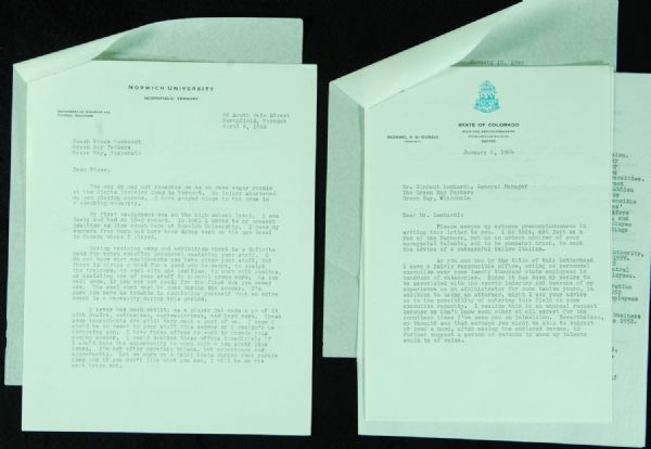 Vince Lombardi Correspondence Letter Collection