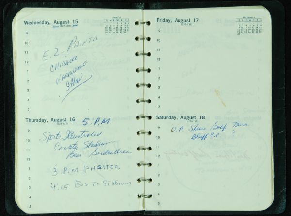 Ray Nitschke Appoinment Book Archive with Hall of Fame Trip