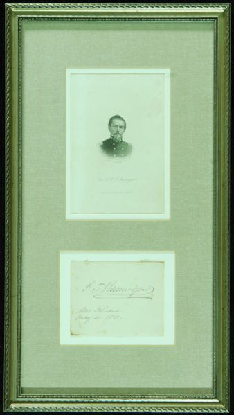 P. G.T. Beauregard Cut Signature Framed Display