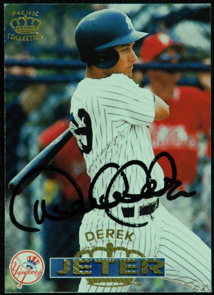 Derek Jeter Signed 1996 Pacific Baseball Card (PSA/DNA)