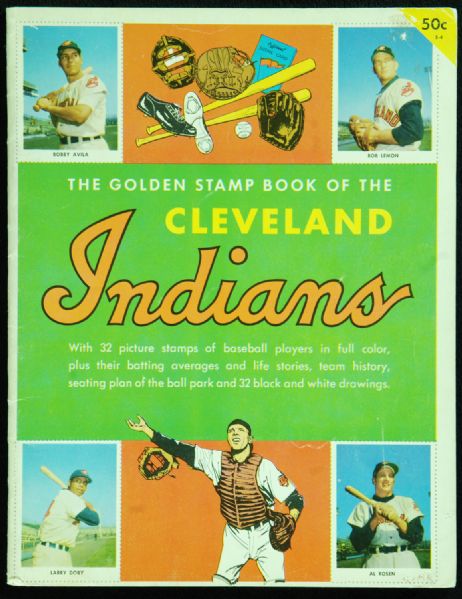 1955 Golden Press Cleveland Indians Stamp Book Complete with Stamps