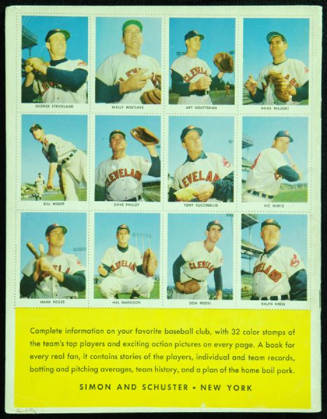 1955 Golden Press Cleveland Indians Stamp Book Complete with Stamps