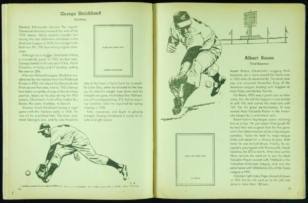 1955 Golden Press Cleveland Indians Stamp Book Complete with Stamps