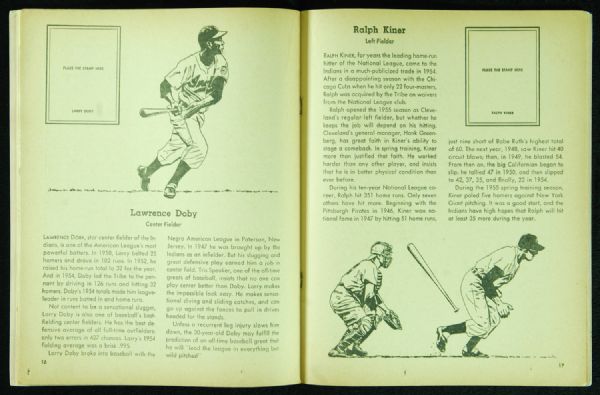 1955 Golden Press Cleveland Indians Stamp Book Complete with Stamps