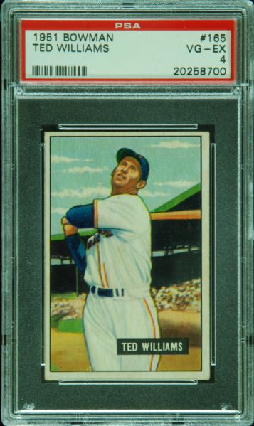 1951 Bowman Ted Williams No. 165 PSA 4