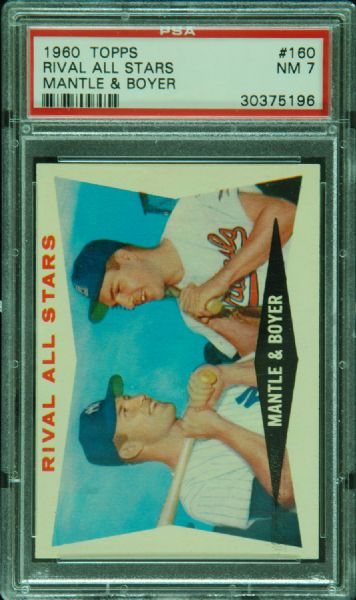 1960 Topps Rival All-Stars (Mantle/Boyer) No. 160 PSA 7