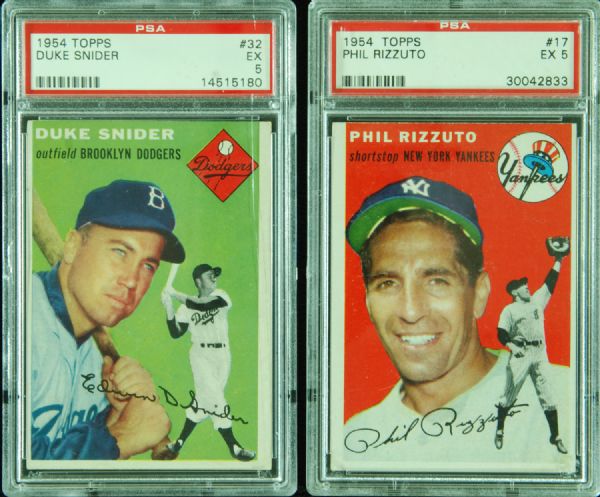 1954 Topps Duke Snider & Phil Rizzuto PSA 5 Pair (2)