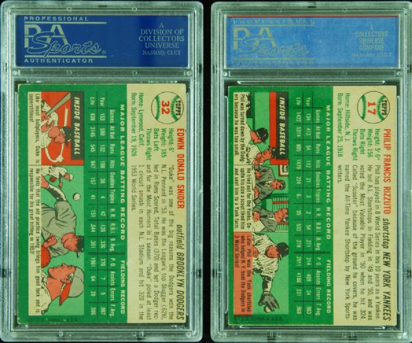 1954 Topps Duke Snider & Phil Rizzuto PSA 5 Pair (2)