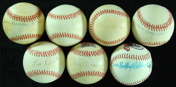 Negro League Single-Signed Baseballs (7) 