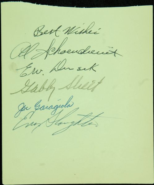 Liberace Signed Album Page with Original Sketch and Five Baseball Stars