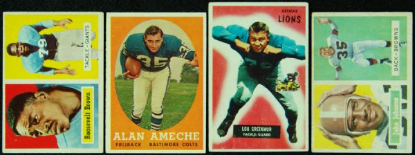 1954-57 Bowman and Topps Football Lot With HOFers (40)