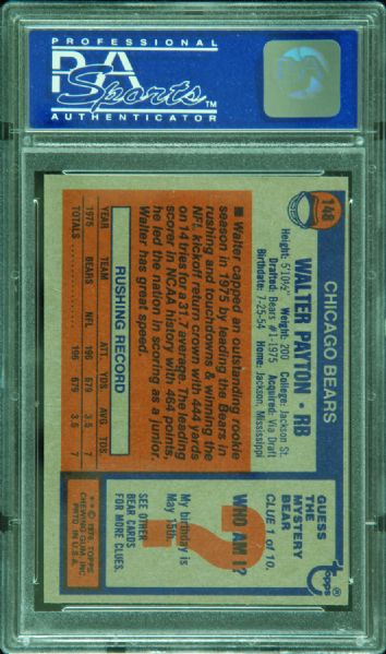 1976 Topps Walter Payton No. 148 PSA 8