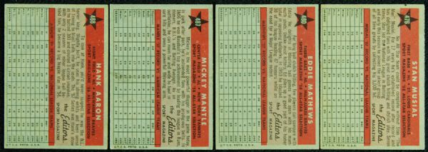 1958 Topps Baseball All-Stars High-Grade Lot (9)