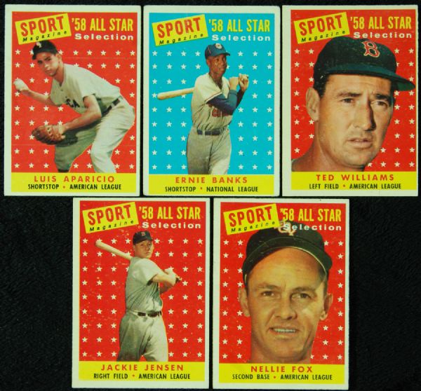 1958 Topps Baseball All-Stars High-Grade Lot (9)