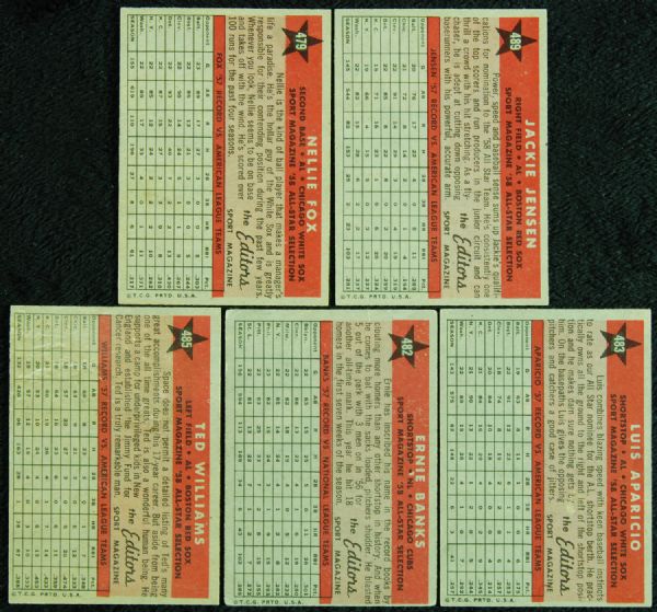 1958 Topps Baseball All-Stars High-Grade Lot (9)