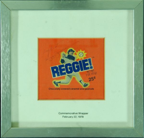 Reggie Jackson Signed Reggie! Bar Wrapper and Original Press Materials (JSA)